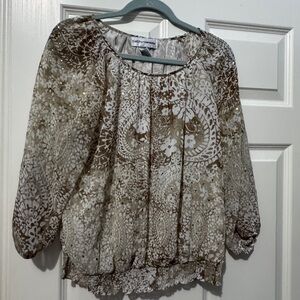 Cathy Daniels Brown and White Women's Top